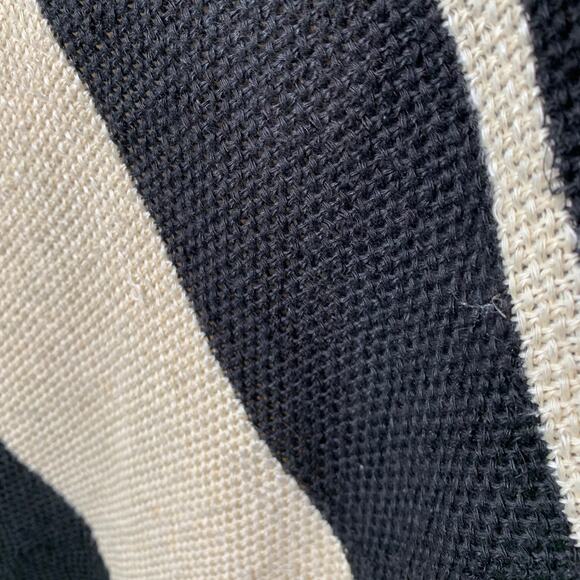 RALPH LAUREN Size M/L Black Beige Linen Silk Color Block Cardigan - Picture 6 of 12